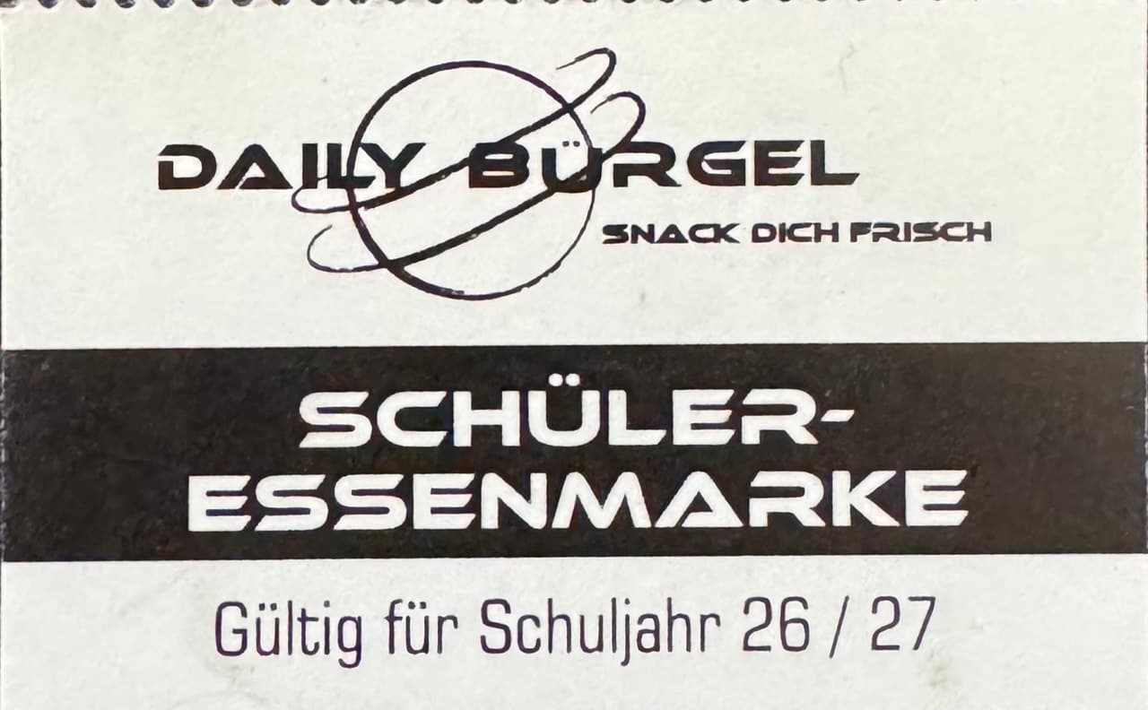 Daily Bürgel Schüler-Essenmarke für das Schuljahr 2026/2027